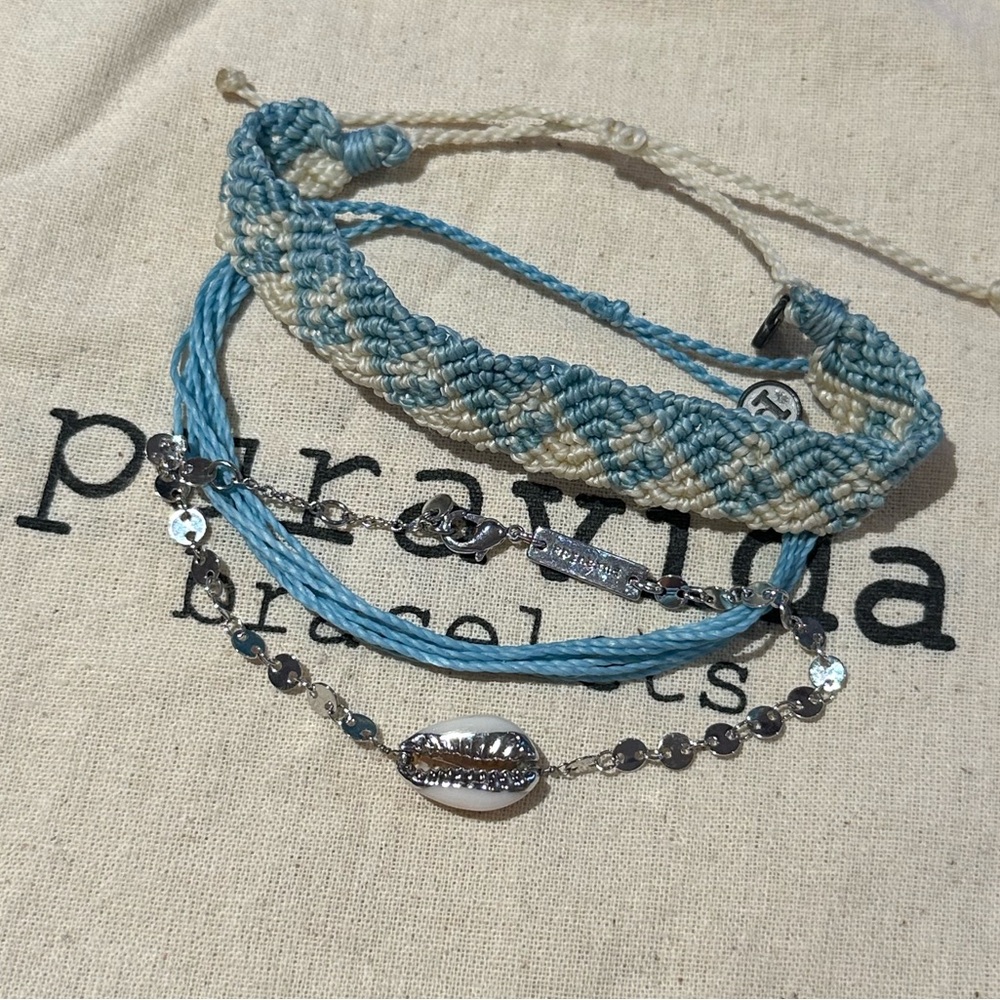 PURA VIDA Beach Day Custom Bracelet 3 Piece Set NEW